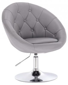 LuxuryForm DESIGN Kreslo VERA na striebornom tanieri - sivé