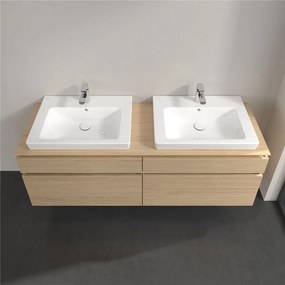 VILLEROY &amp; BOCH Legato závesná skrinka pod dve umývadlá, 4 zásuvky, 1600 x 500 x 550 mm, Nordic Oak, B69300VJ