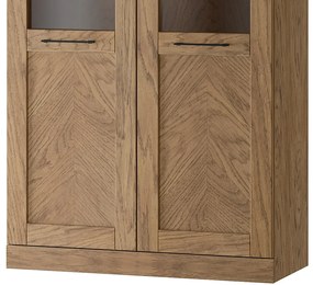 Vitrína Cozy 12 z masivu s LED osvětlením 95 cm dub Rustikal