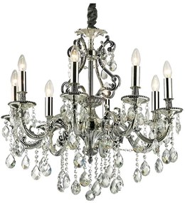 Ideal Lux -Krištáľový luster na reťazi GIOCONDA 8xE14/40W/230V pr. 73 cm strieborná