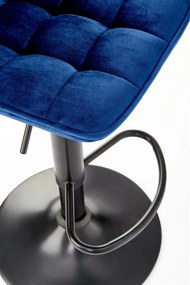 Barová stolička DREY - kov, látka, modrá