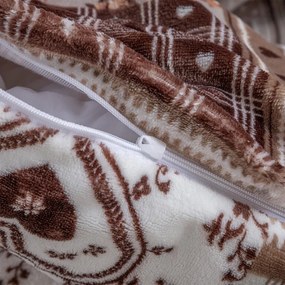 Posteľné obliečky z mikroplyšu PATCHWORK béžová