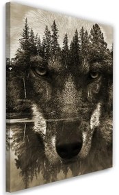 Gario Obraz na plátne Čierny vlk abstraktný, sépia Rozmery: 40 x 60 cm