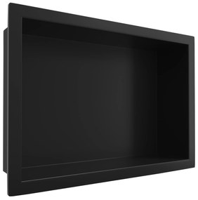 CERANO Cerano, zápustná polička s okrajom do obkladu 30x20x10 cm, čierna matná, CER-CER-417449