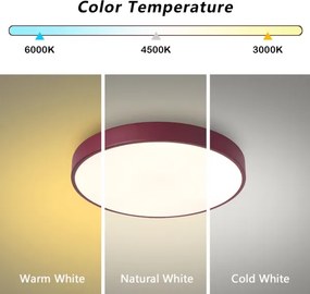 BRILAGI-LED stmievateľné stropné svietidlo POOL LED/48W/230V 3000-6000K 40 cm bordová+DO