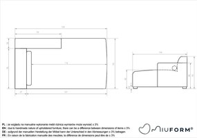 Béžový modul pohovky (pravý roh) Flex Felix – Miuform