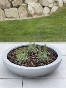 Okrasná miska PLANA, sklolaminát, Ø 54 cm x výška 14 cm, betón design