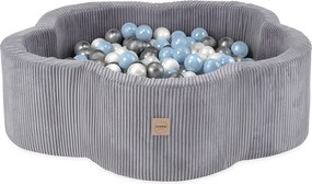 Suchý bazén kvietok – sivý menčester 95×30 cm + 200 guličiek