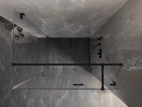 Mexen Lunar T pravý výklopný sprchový kút 140 x 100 cm, číre sklo, čierna matná, 834T-140-100-70-00-P