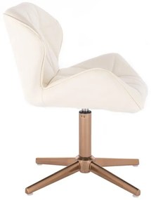 LuxuryForm DESIGN Stolička MILANO na zlatom kríži - krémová