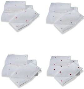 Soft Cotton Malý uterák MICRO LOVE 32x50 cm Biela / červené srdiečka