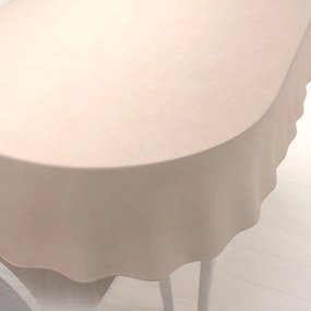 Biante Veľký zamatový oválny obrus Velvet Premium SVP-020 Béžový 160x200 cm