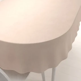 Biante Zamatový oválny obrus Velvet Prémium SVP-020 Béžový 140x200 cm