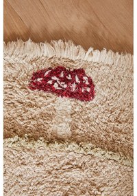 Béžový prateľný ručne tkaný bavlnený detský koberec ø140 cm Chanterelle – Lorena Canals