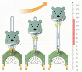 Detská hracia súprava 4 v 1 s nastaviteľnou výškou, modro- zelená