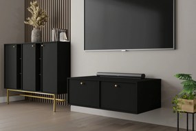 TV stolík závesná Lotina IV 2K - 120 cm - čierny grafit
