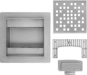 Rea Dots, nerezový odtokový žľab 120x120 mm, oceľová, REA-G6202