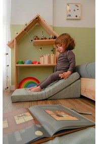 Svetlomodrý menčestrový detský puf Montessori - Little Nice Things