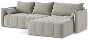 Svetlosivá rozkladacia/s úložným priestorom rohová pohovka (pravý roh/s leňoškou) Moku – Makamii