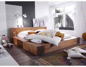furniture-nabytek.cz - Masívna posteľ Dunas z mangového dreva, lakovaná, hnedá