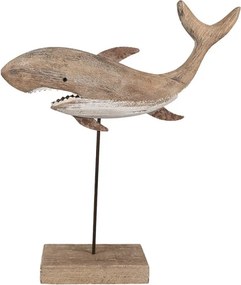 Drevená dekoratívna soška žralok Shark na podstavci - 34*8*39 cm