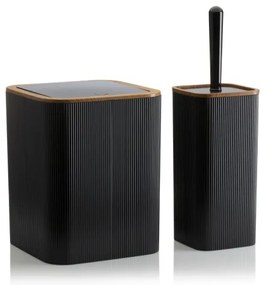 Kúpeľňový set ZOYA 5 ks čierna/hnedá