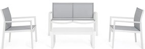 Biela hliníková záhradná lounge súprava pre 4 Kallen – Bizzotto