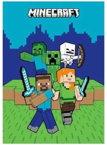 Fleecová deka Minecraft - motív The main characters - 100 x 140 cm