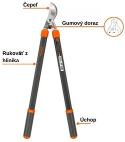 Nožnice záhradné na hrubé konáre obojručné - TRUPER eXpert TF-122
