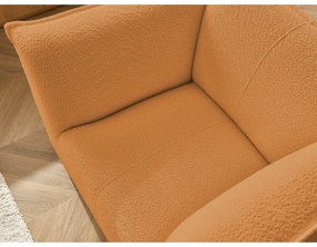 Kreslo z textílie buklé v horčicovej farbe Giorgia – Bobochic Paris