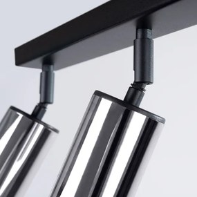 Sollux SL.1368 - Bodové svietidlo WINX 3xGU10/10W/230V čierna/chróm