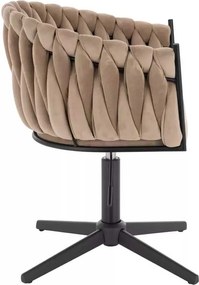 LuxuryForm DESIGN Stolička NORDEN VELUR na čiernom kríži - latte