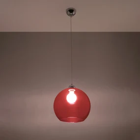 Závesné svietidlo Ball, 1x červené sklenené tienidlo