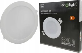 LED ZÁPUSTNÉ 24W OKRÚHLE STROPNÉ SVIETIDLO NEUTRÁLNA BIELA 4000K 2640lm Očko