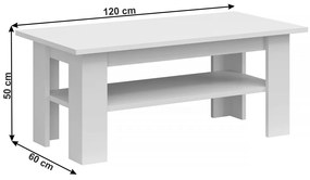 Konferenčný stolík Jolk 120 - biela / biely lesk