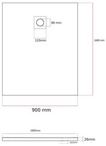 Erga Oldaf, SMC obdĺžniková sprchová vanička 160 x 90 cm, biela matná, ERG-GMA-OL-90160
