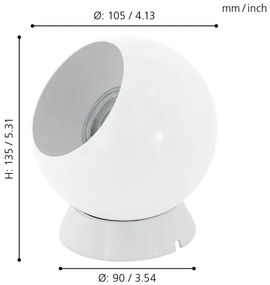 Eglo 94513 - Stolná / nástenná lampa PETTO 1 1xGU10-LED/3,3W/230V