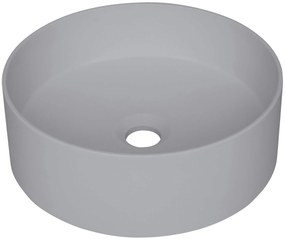 Deante Silia, granitové umývadlo na dosku 36x36x12,5 cm, šedá metalíza, DEA-CQS_SU4S