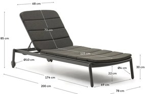 Čierne kovové záhradné ležadlo Marcona – Kave Home