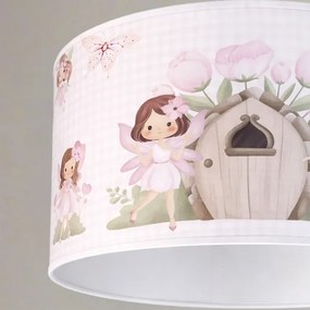 Brilagi - LED detský luster na lanku BOBO 1xE27/60W/230V pr. 35 cm ružová s motívom víl