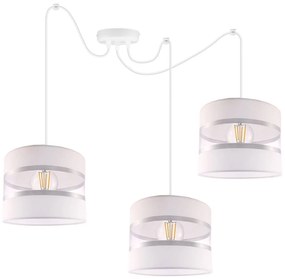 Závesné svietidlo Elegance Spider, 3x textilné tienidlo (mix 8 farieb), w