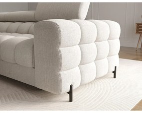 Krémovobiela rozkladacia/s úložným priestorom rohová pohovka z textílie buklé (ľavý roh/s leňoškou) Felro – ELTAP