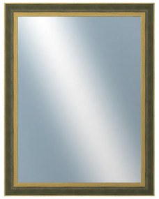 DANTIK - Zrkadlo v rámu, rozmer s rámom 70x90 cm z lišty ZVRATNÁ zelenozlatá plast (3070)