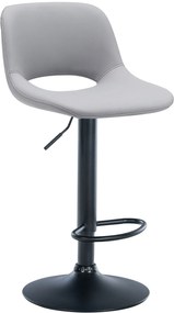 Barová stolička Camden - koženka, čierny rám - Sivá