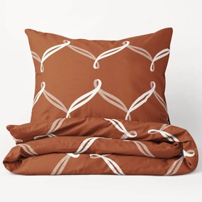 Goldea bavlnené posteľné obliečky deluxe - dizajnové laná na škoricovom 140 x 200 a 70 x 90 cm