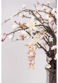 Závesná dekorácia králičie chlapec s vajíčkom a taškou- 4*4*11 cm