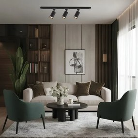 Bodové svietidlo v lištovom systéme TIGER 3xGU10/10W/230V čierna