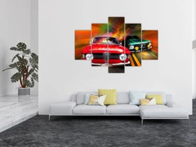 Obraz - Retro závodné autá (150x105 cm)