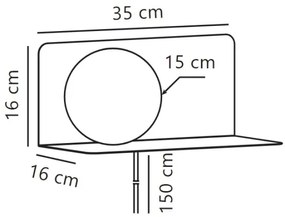 Nordlux - Nástenné svietidlo s poličkou LILIBETH 1xE14/25W/230V modrá