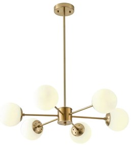 Eurolamp Luster na tyči 6xE27/40W/230V mosadz EU0328